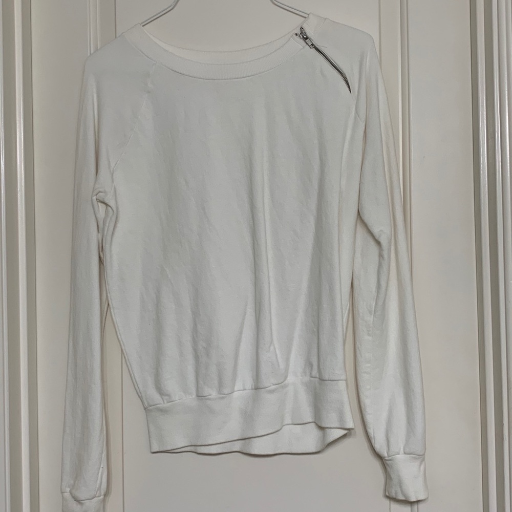 Fun zipper sweatshirt material top